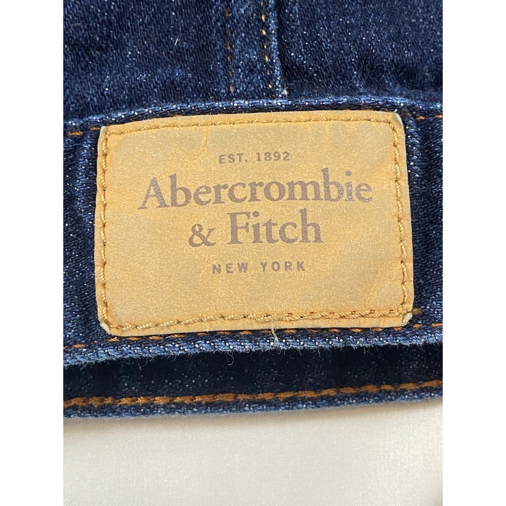 Abercrombie & Fitch Womens Classic Dark Wash Cotton Denim Trucker Jacket Large - Picture 5 of 9
